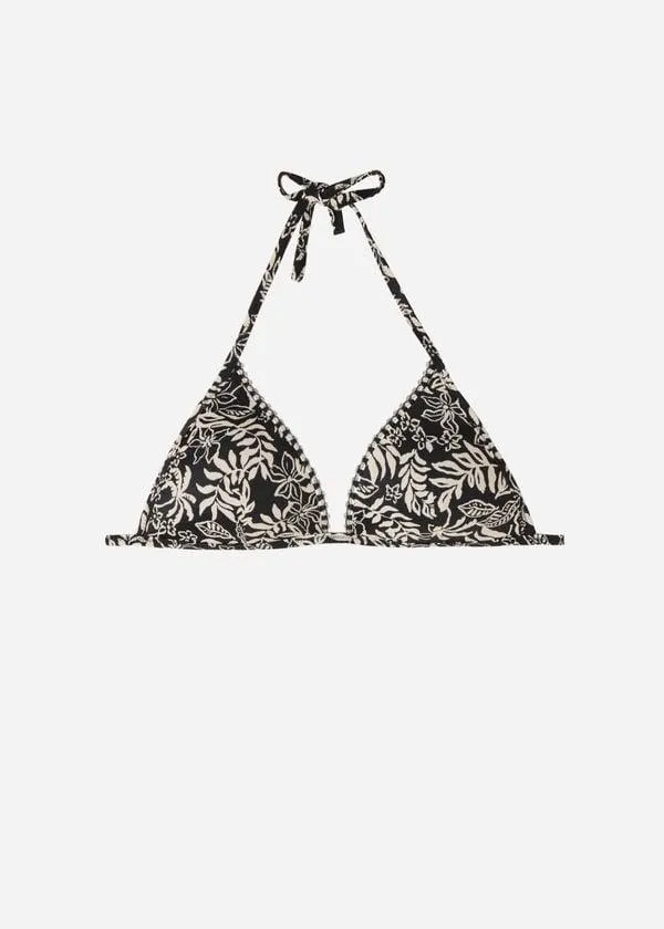 Triangolo Imbottito Graduato Costume Botanic Black and White