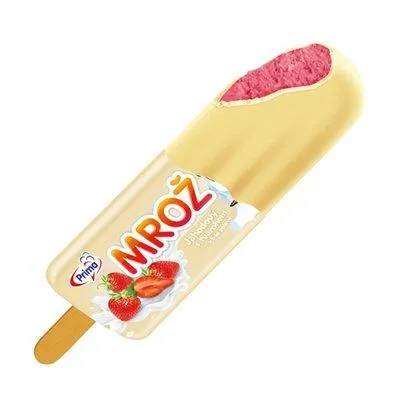 Mrož jahodový s tvarohem v bílé polevě 45 ml