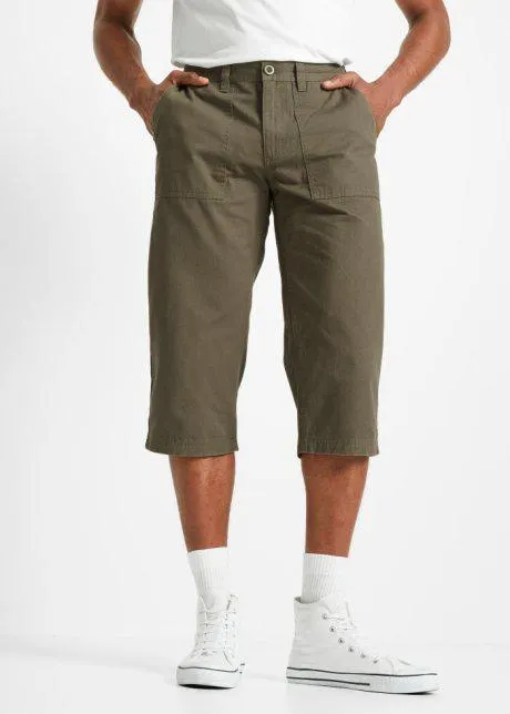 Långa bermudas med påsydda fickor, normal passform