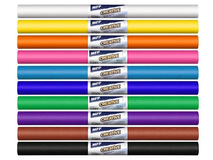 Krepový papír mix 10 ks barev - základní