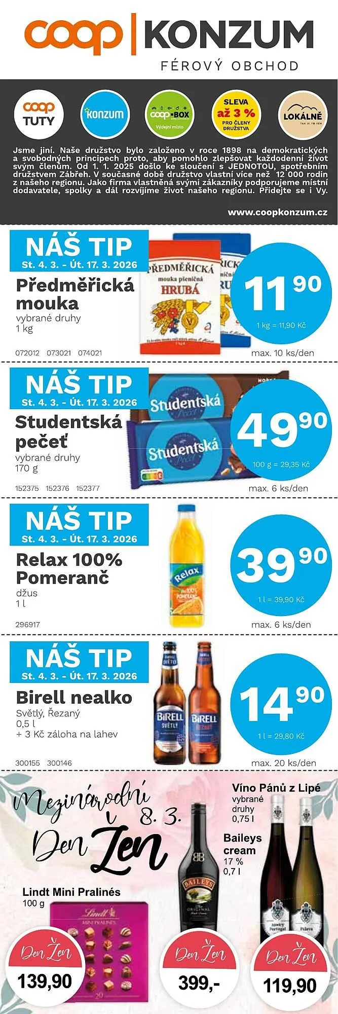 Konzum leták - 4. března 17. března 2026 - Page 1