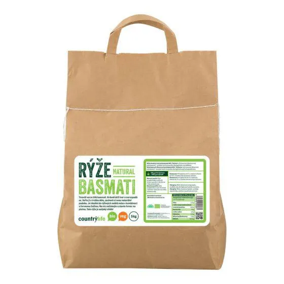 Rýže basmati natural 5 kg BIO COUNTRY LIFE