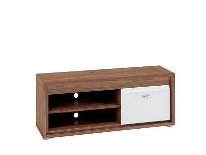 DAFNE 10 tv stolek, ořech/bílá lesk/lišta ořech