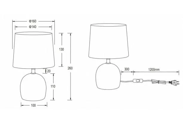 Stolní lampa Malu, béžová