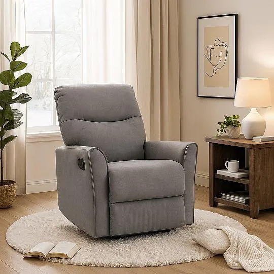 HARPER relaxační křeslo, světle šedobéžová