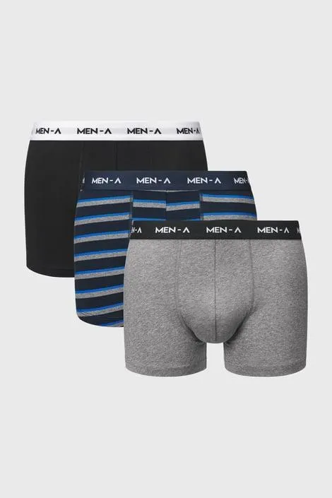 3PACK Boxerky MEN-A Roland - černošedá