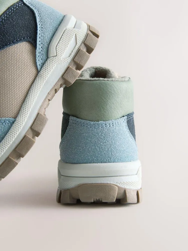 Modrá - Vysoká turistická termo obuv Thinsulate™ s podšívkou