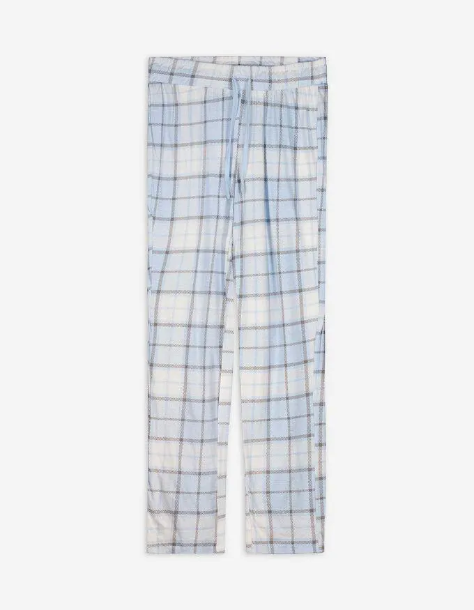 Pyžamové kalhoty - Na spodním lemu šňůrka na stažení - bílá