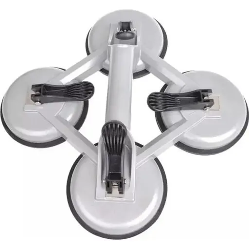 Přísavka na sklo 4x držák skla na glazuru, vakuová, hliníková, stříbrná