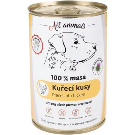 ALL ANIMALS konz. pro psy kuř.kousky v kuřecím 400g