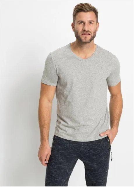 Tričko s výstřihem do V (3 ks v balení)