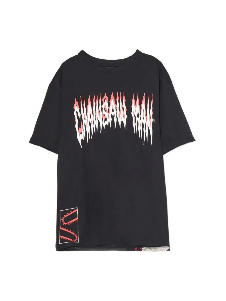 Černé tričko s potiskem Chainsaw Man