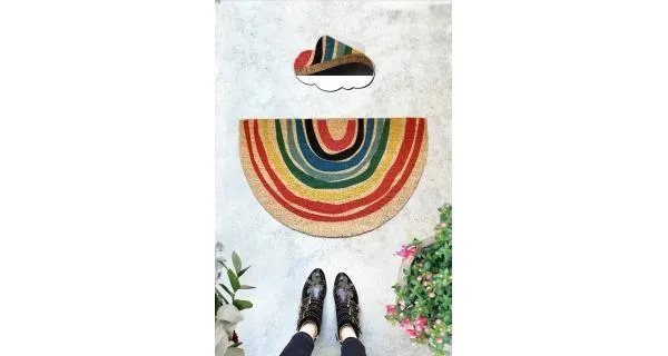 Rohožka před dveře z kokosového vlákna - DUHA, 40 x 60 cm - II. jakost, POUZE OSOBNÍ ODBĚR