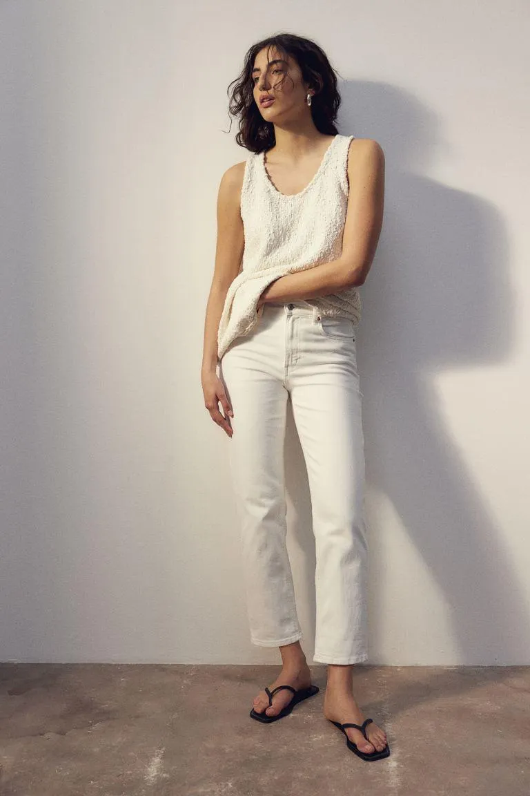 Slim Straight High Ankle Jeans