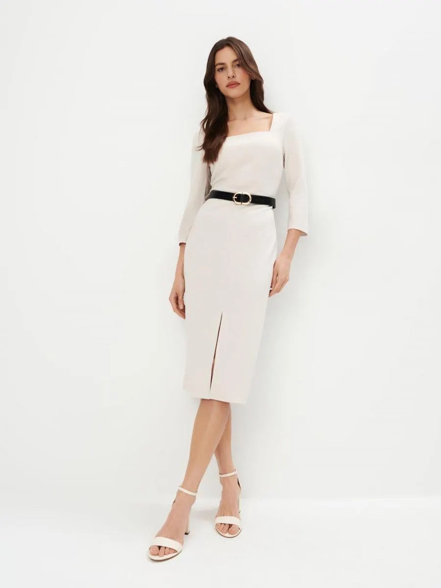 Midi šaty s opaskem