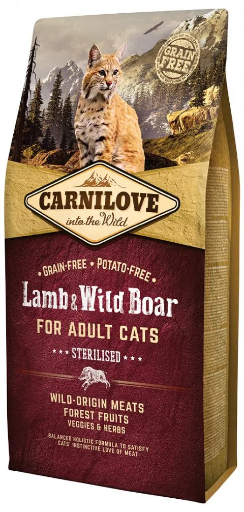 Carnilove Lamb and Wild Boar Adult Cats Sterilised 6kg