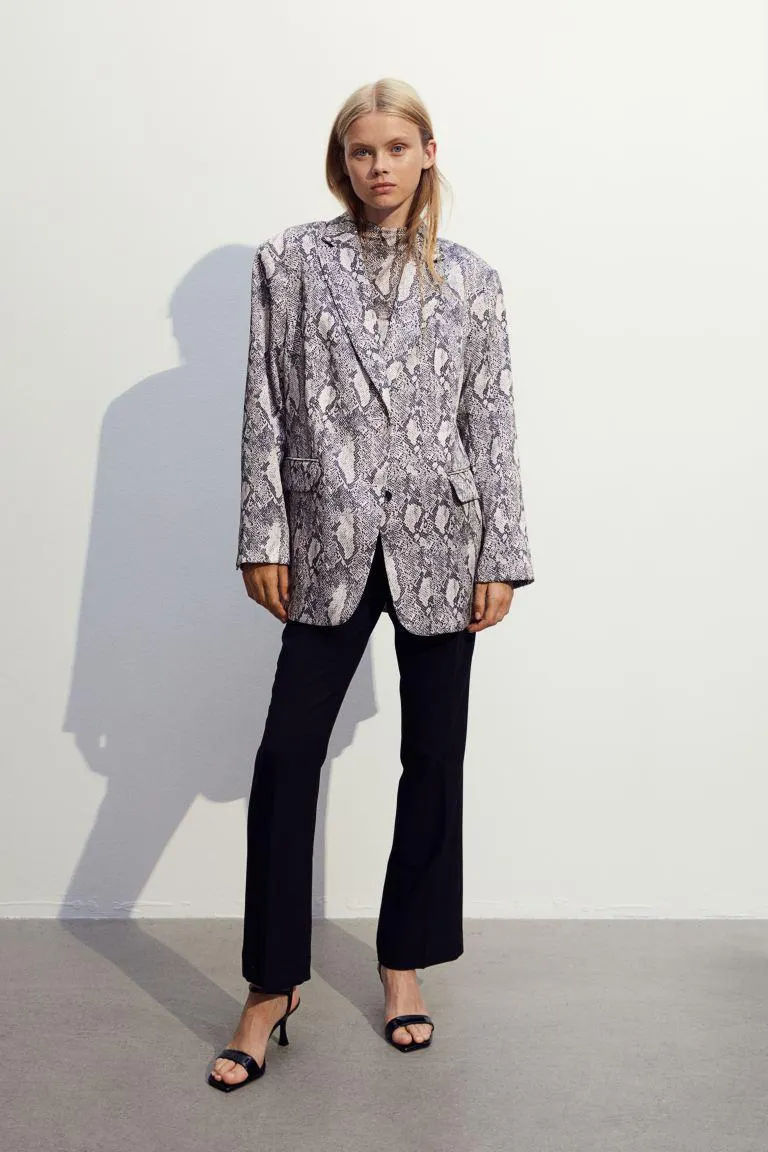 Oversized satin blazer