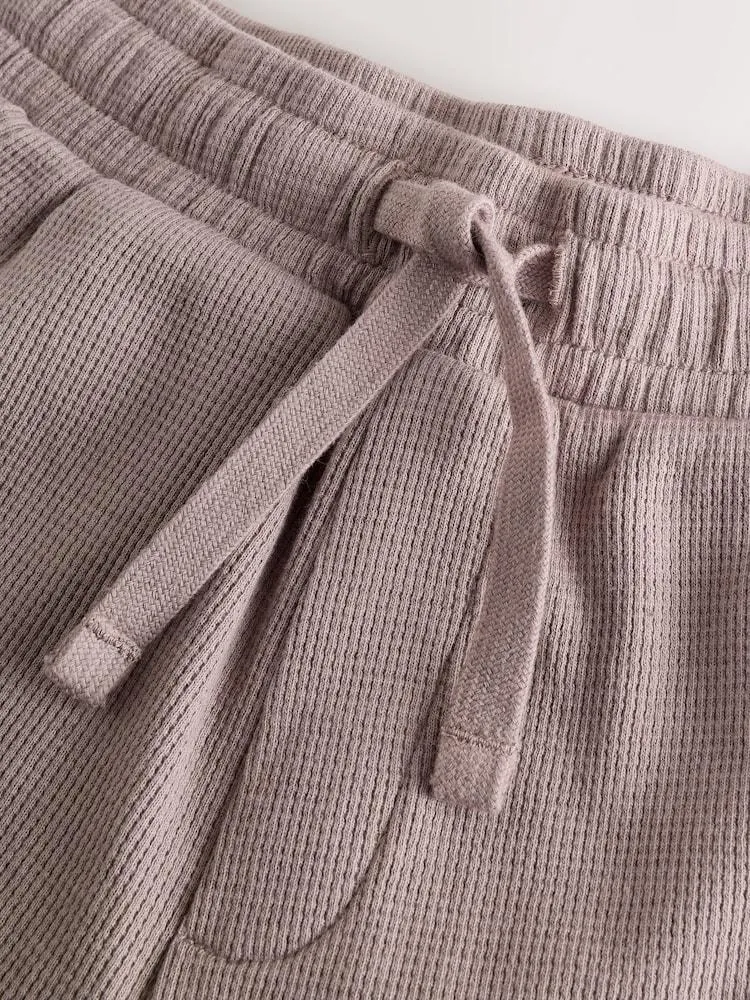 Šedohnědá - Souprava texturovaného trička s krátkými rukávy a šortek (3-16let)