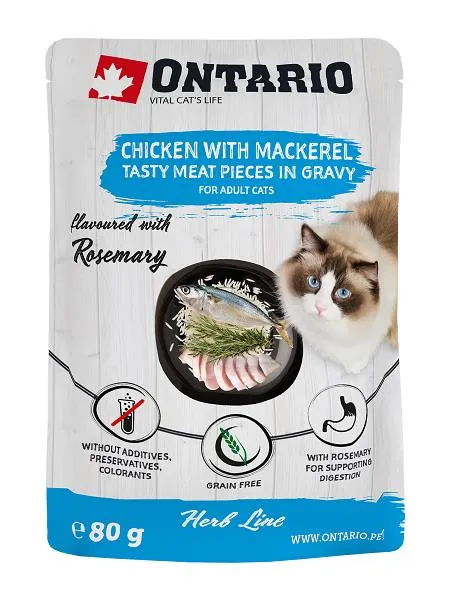 Kapsička Ontario Herb Chicken with Mackerel 80g