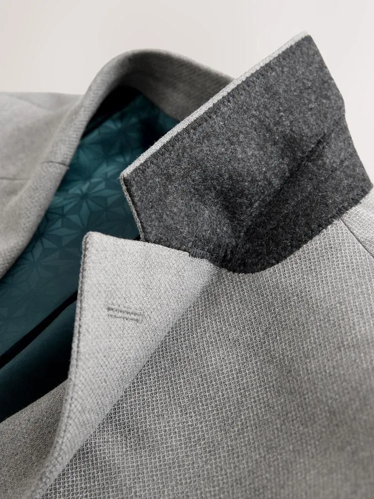 Šedá - Klasicky padnoucí - Sako s texturovaným oblekem