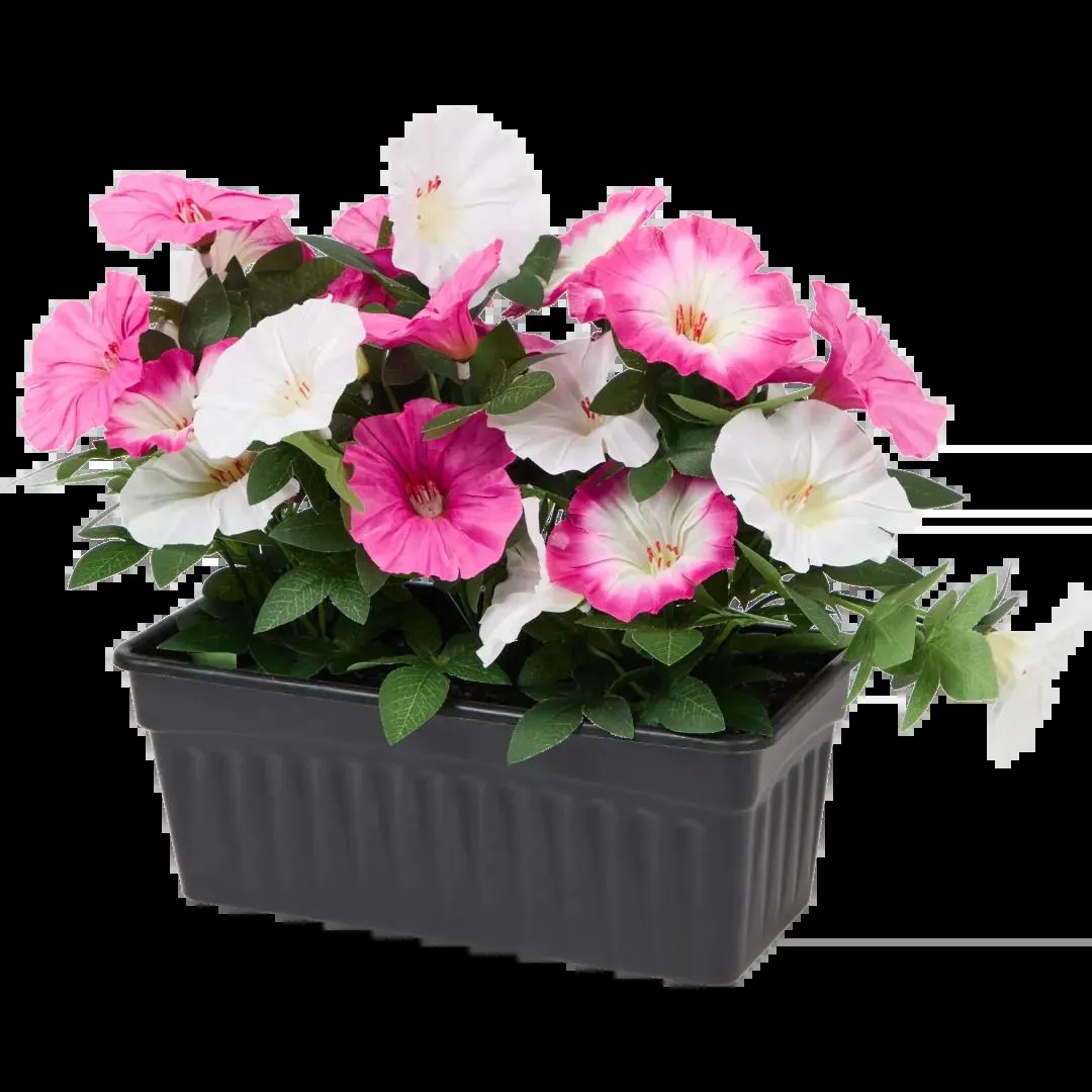 Umělé květiny v truhlíku