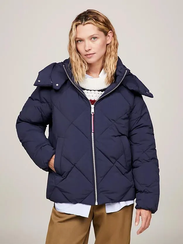 Diamond Quilted Baffle Puffer Jacket