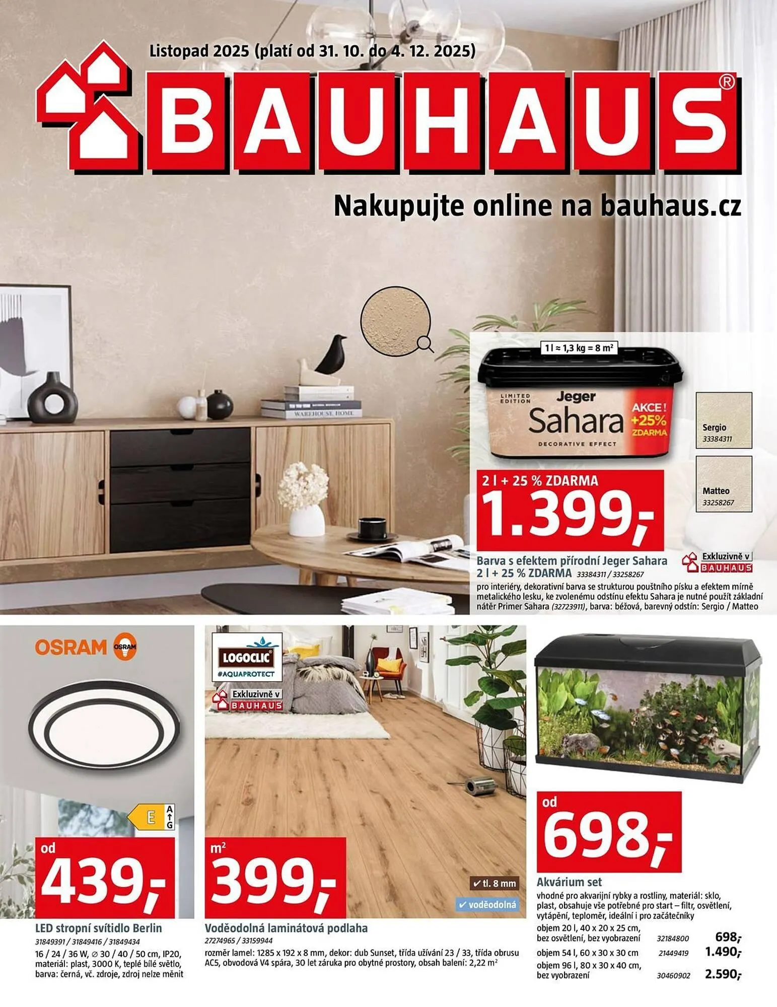 Bauhaus leták - 31. října 4. prosince 2025 - Page 1
