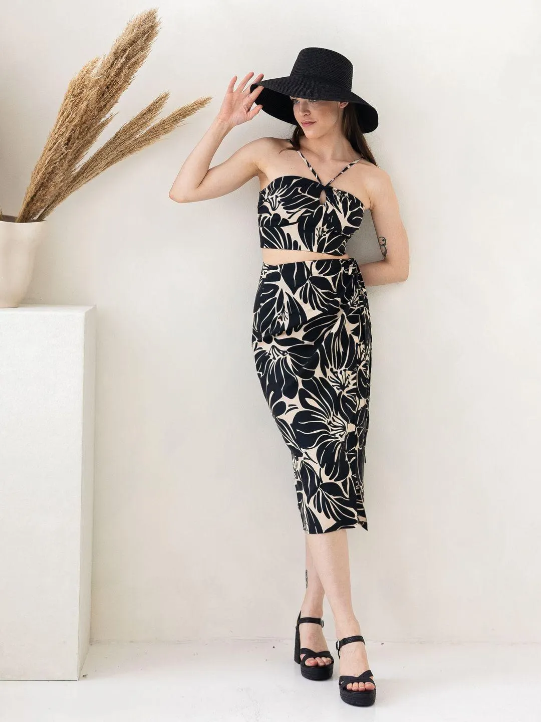 Černá dámská vzorovaná sukně ORSAY