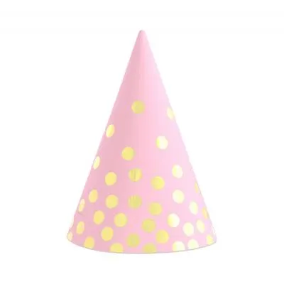 Čepičky růžové s penízky 6 ks