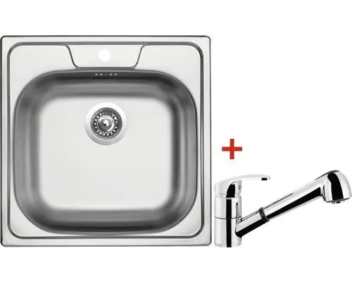 Nerezový dřez s baterií Sinks CLASSIC 480 5V+Legenda S 480 x 480 mm CL4805VLESCL