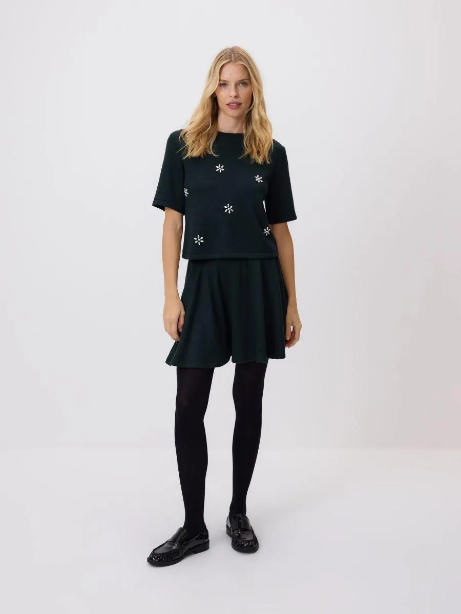 Tričko s ozdobnými krystalky