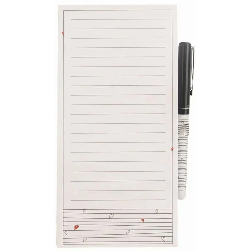 Blok na lednici s magnetem + pero SRDÍČKA