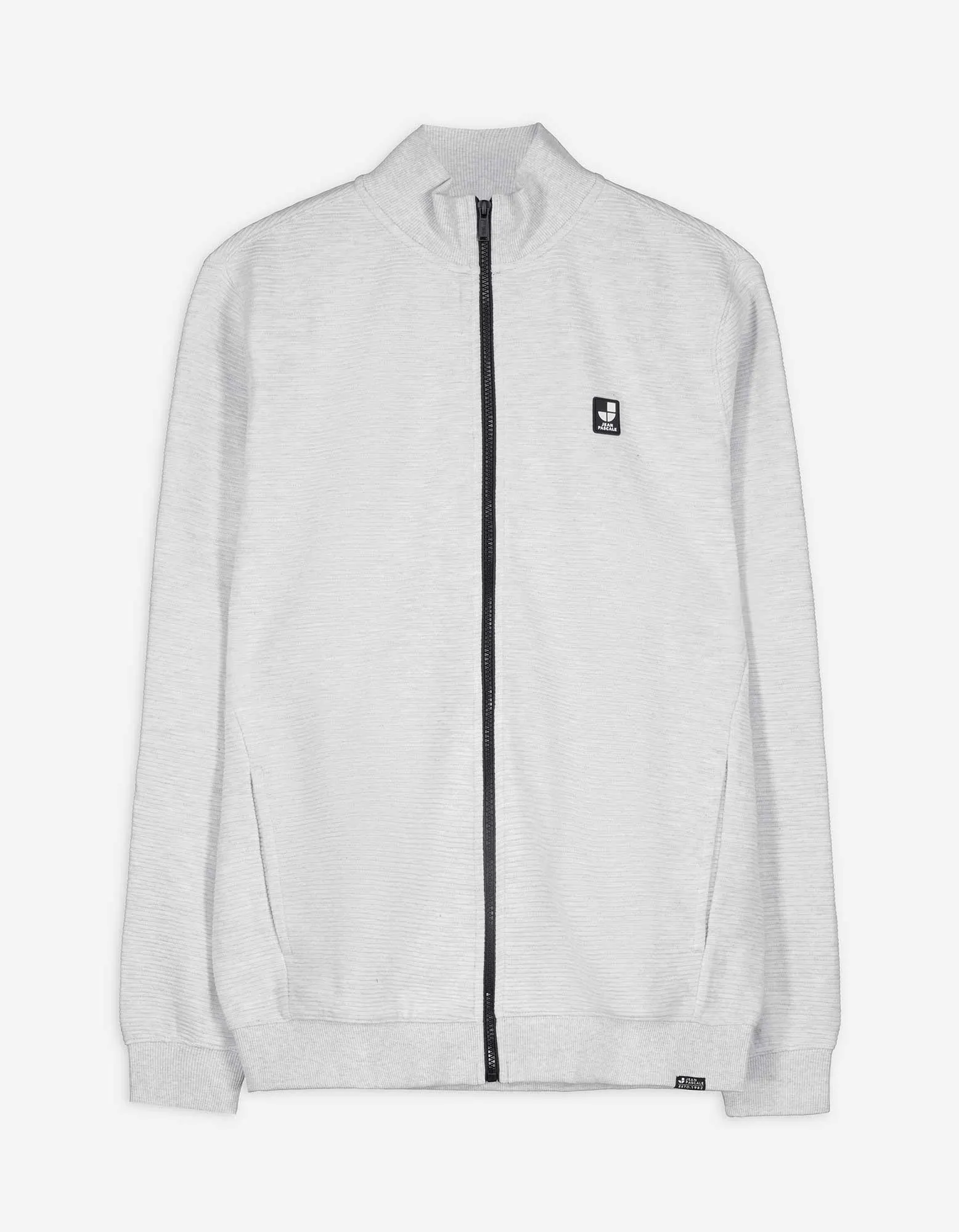 Propínací mikina - Nášivka se značkou - svetle šedá