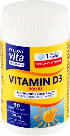 vitamin D3, příchuť citron, 90 ks