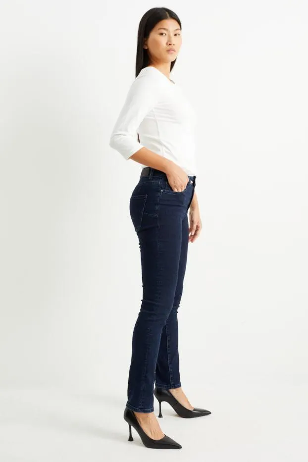 Slim jeans - mid waist - tvarující džíny - LYCRA®