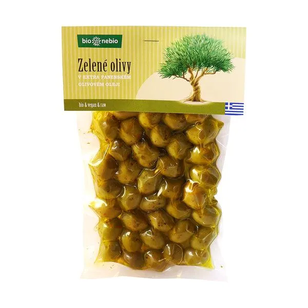 Olivy zelené v extra panenském olivovém oleji 250 g BIO BIO NEBIO
