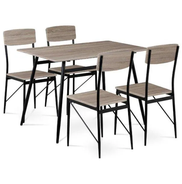Set jídelní dub sonoma/černá AUT-2022 SON