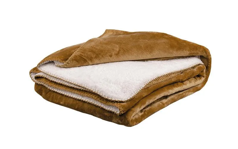 Deka mikroflanel LUX s beránkem capuchino 150x200 cm