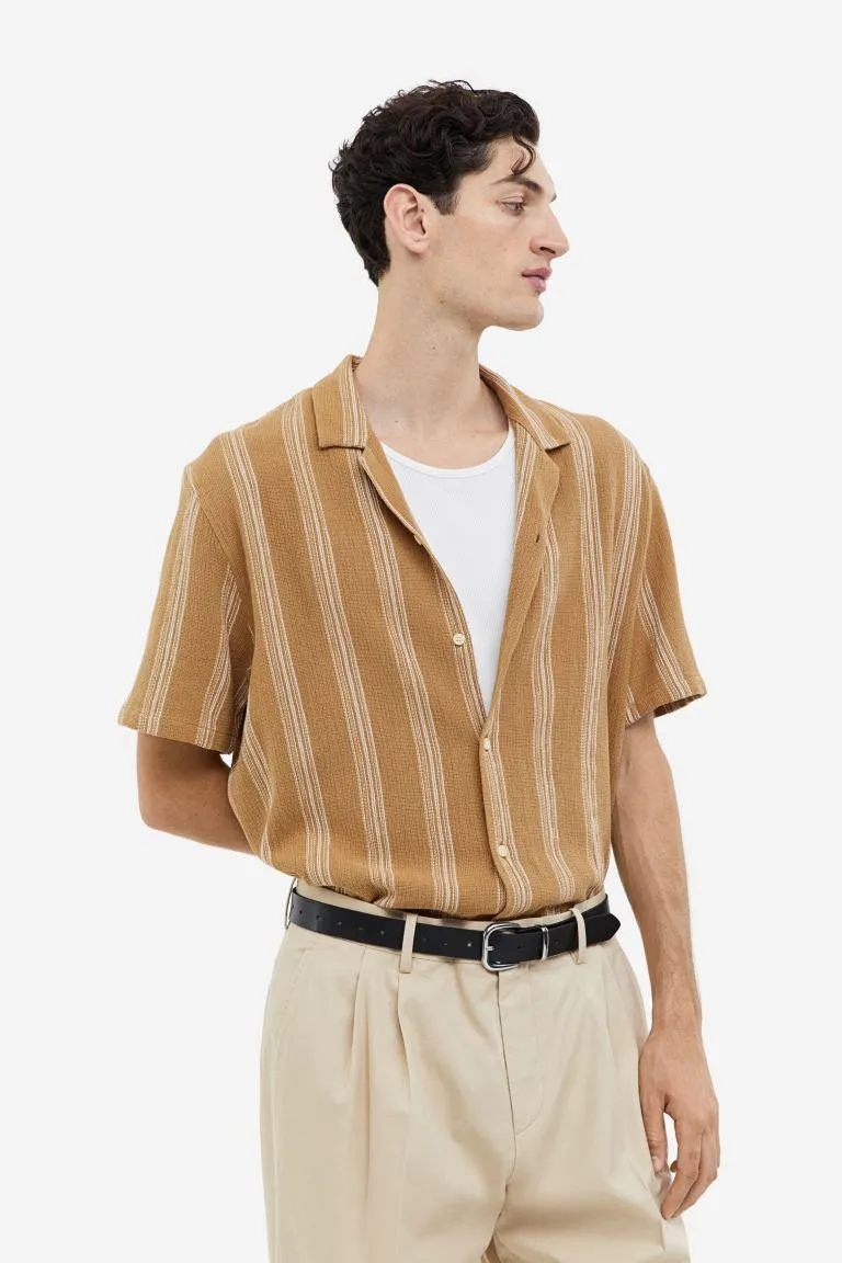 Košile resort strukturovaný úplet Regular Fit