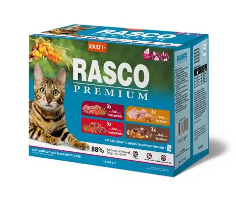 Kapsičky Rasco Premium Cat Adult Multipack 12x85g