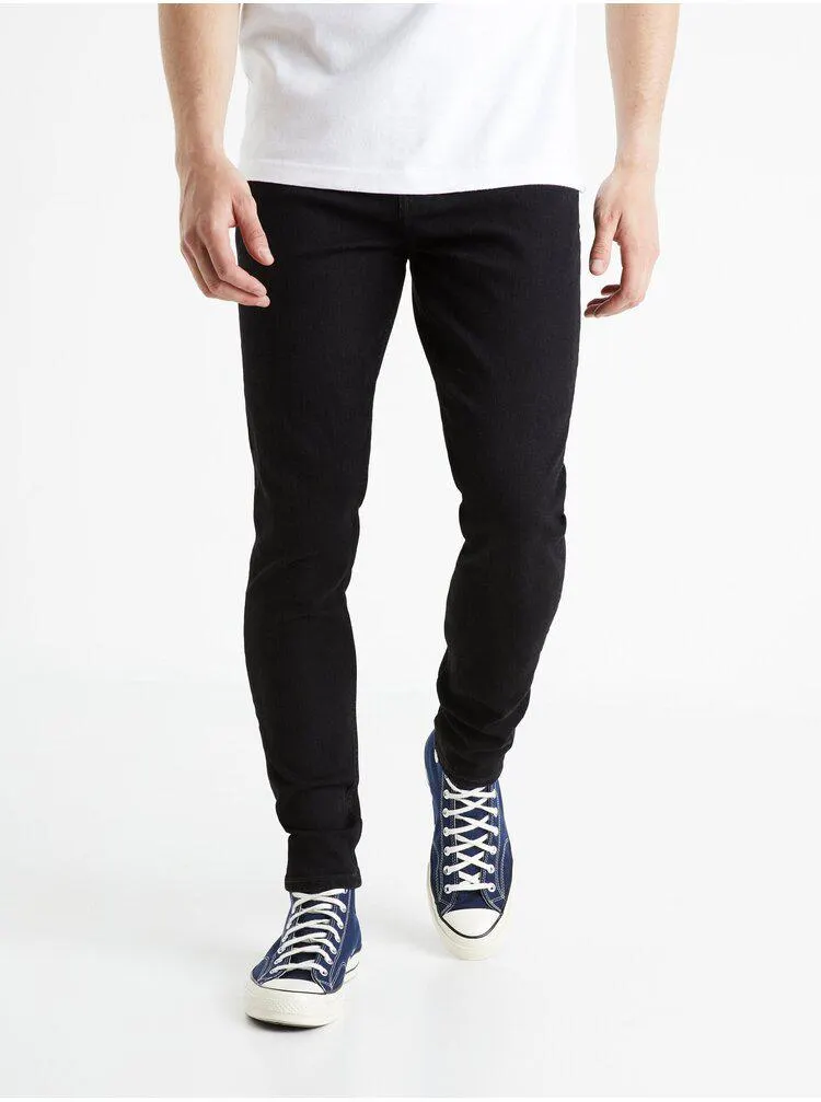 Černé pánské skinny fit džíny Celio Foskinny1