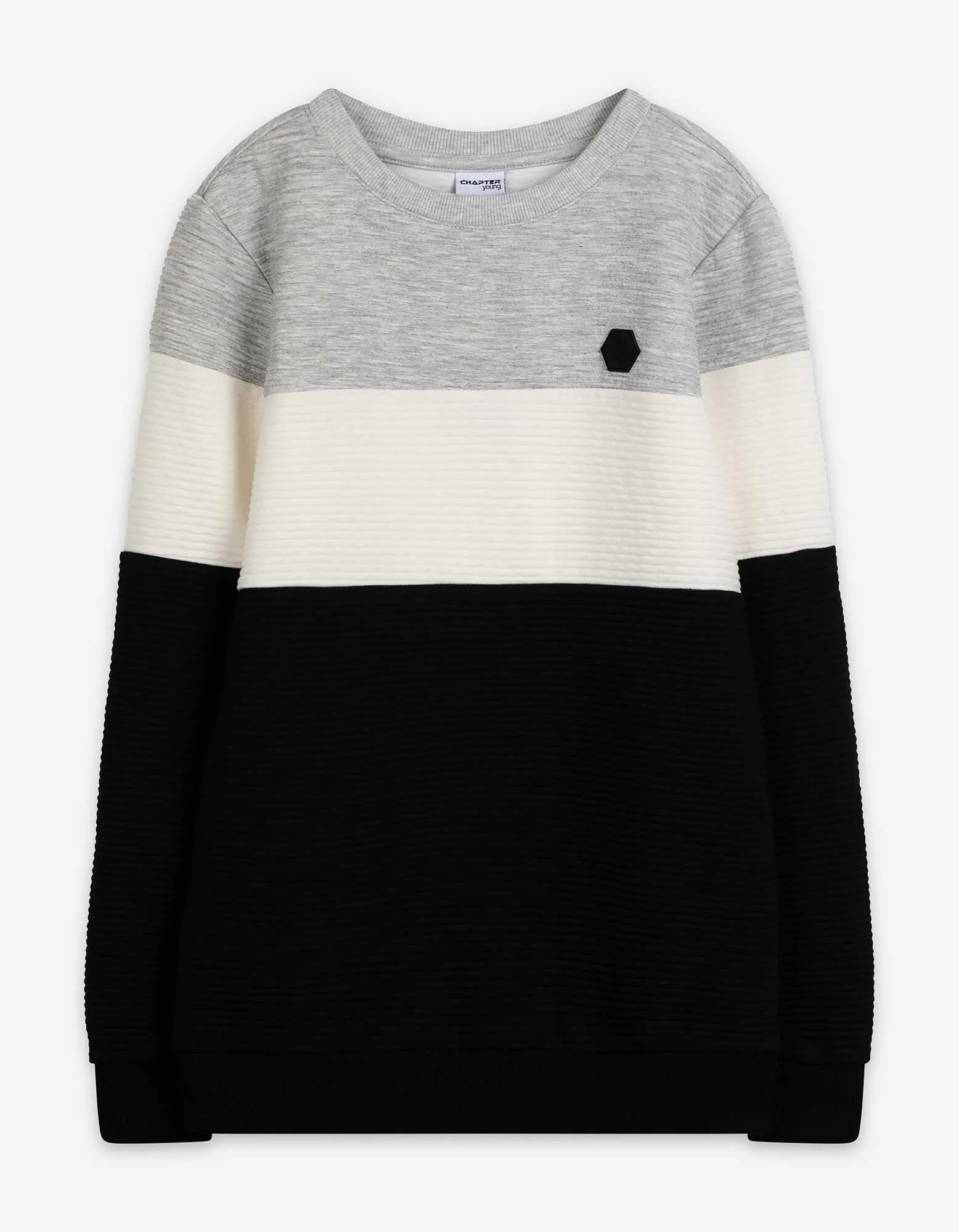 Mikina - Barevné pruhy - seda