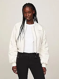 Varsity Satin Padded Bomber Jacket