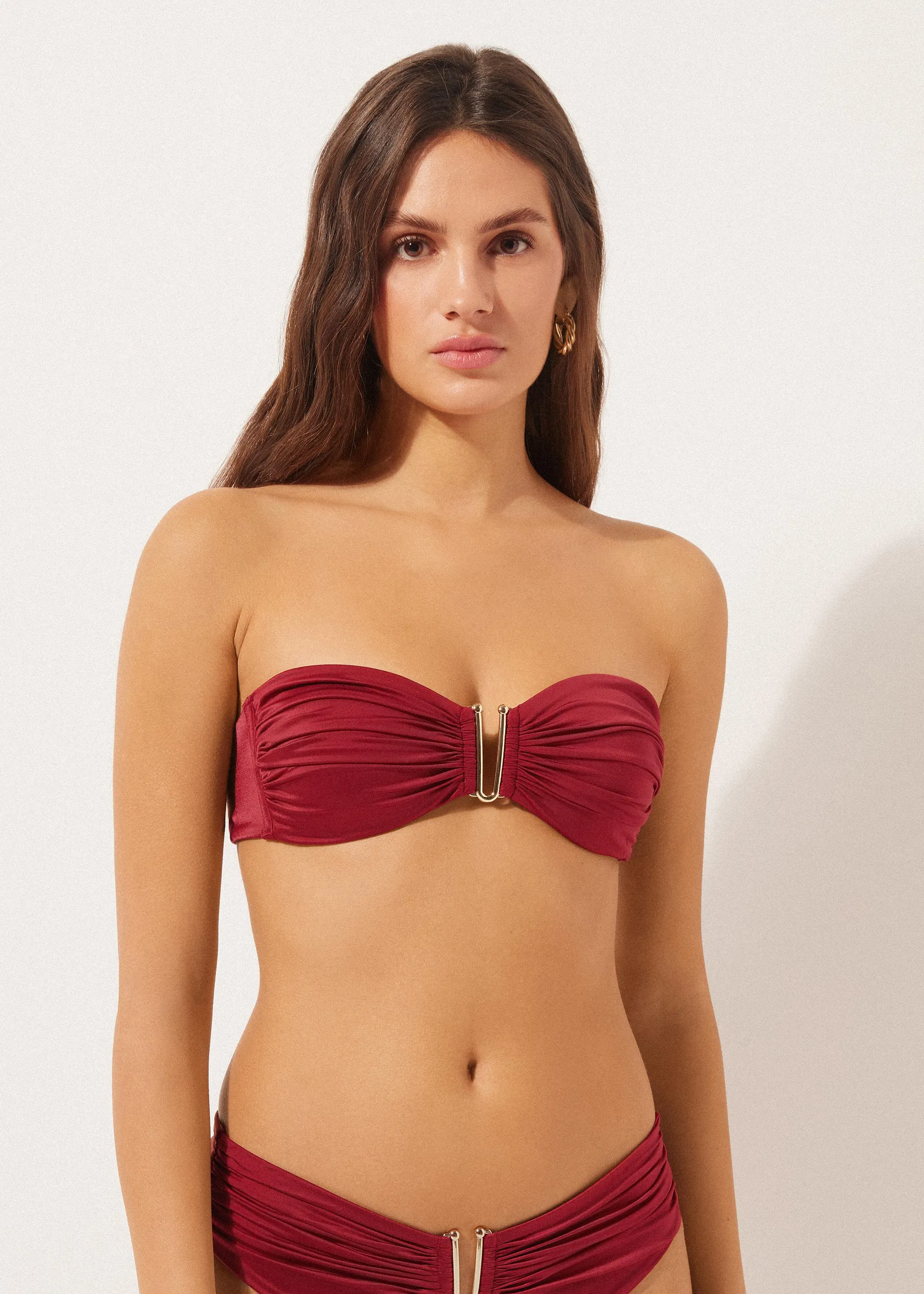 Bikini top typu bandeau Shiny Satin
