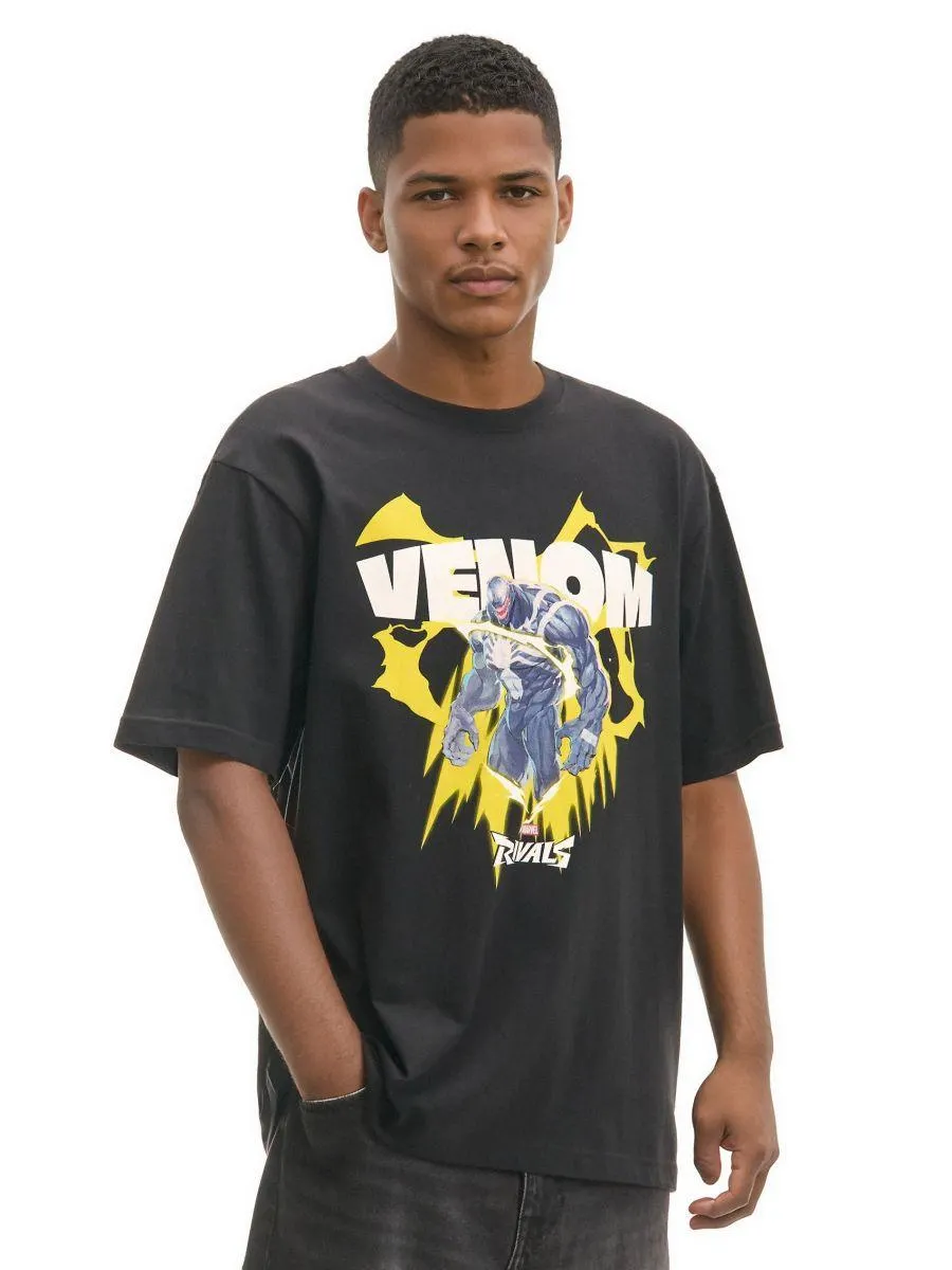 Černé tričko s potiskem Marvel Rivals Venom