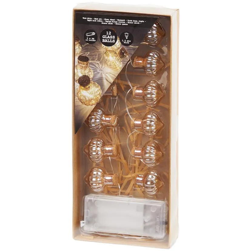 Světelný řetěz se skleněnými koulemi