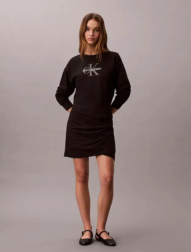 French Terry Monologo Sweatshirt Dress