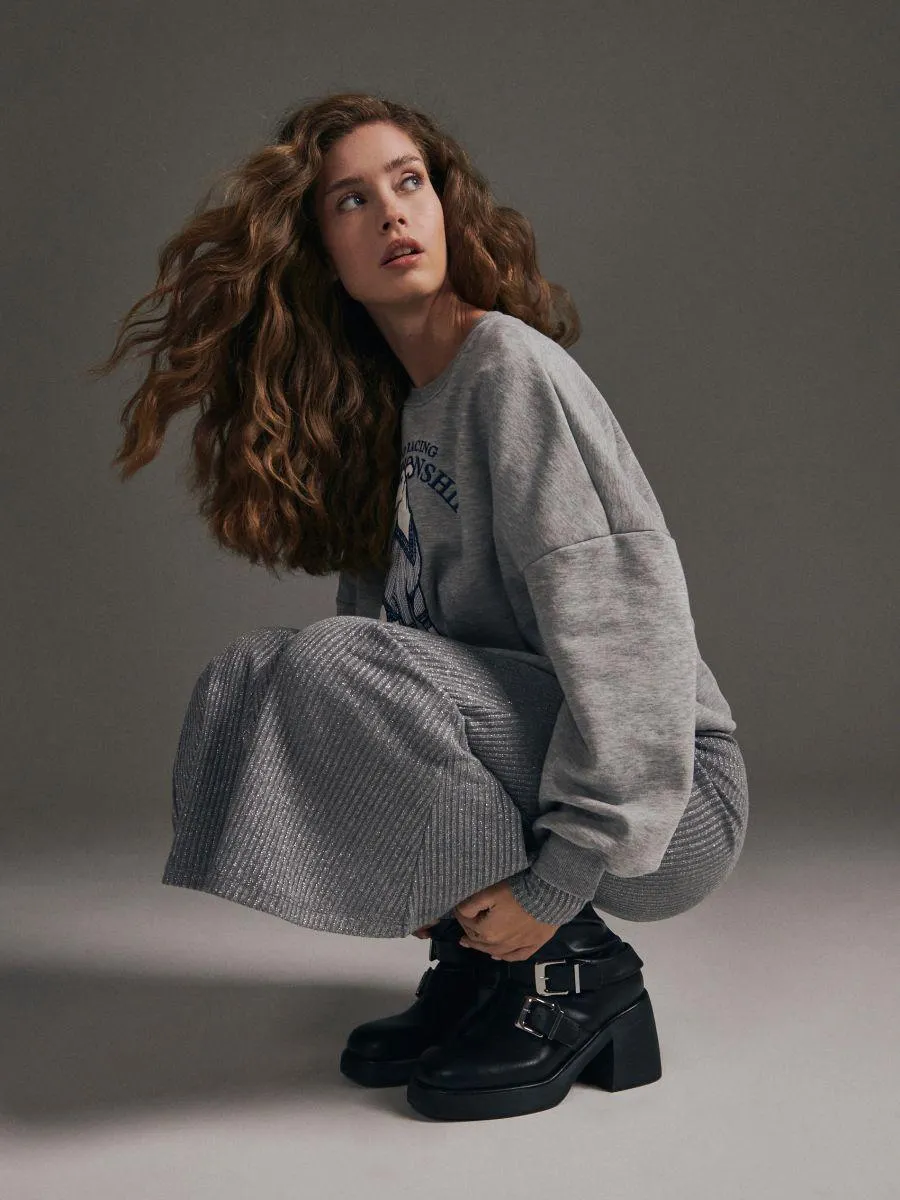 Fustă cu fir metalic