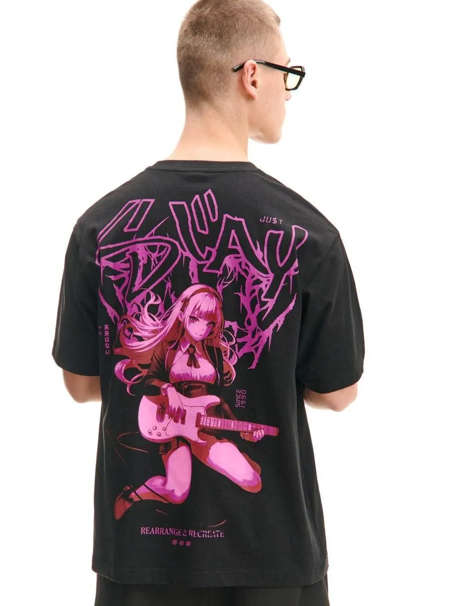 Černé tričko s potiskem