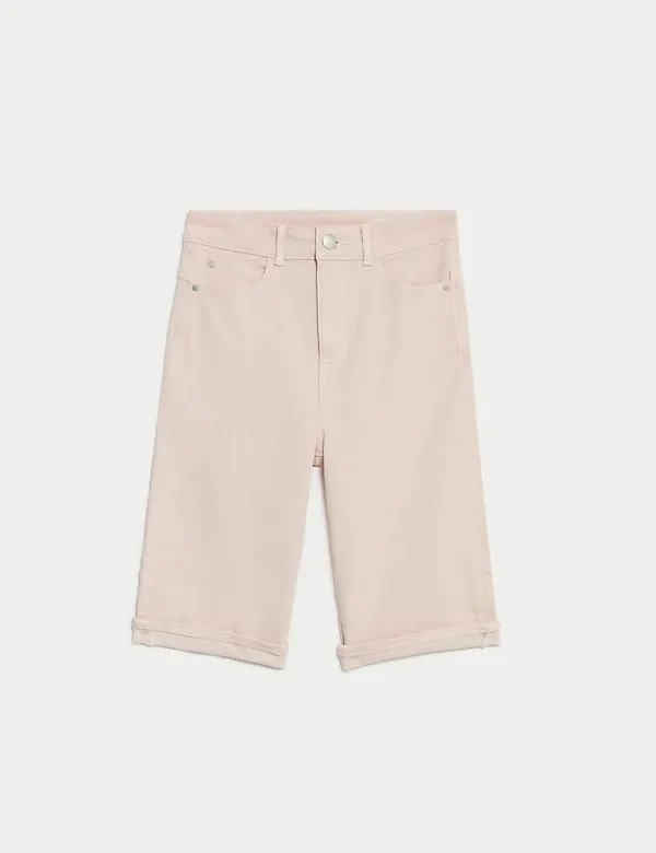 Tvarující džínové šortky s vysokým pasem